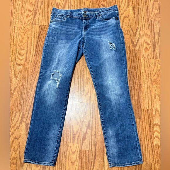 Kut from the Kloth Denim - Kut from the Kloth Catherine Mid-Rise Boyfriend Distressed Jeans Sz 14